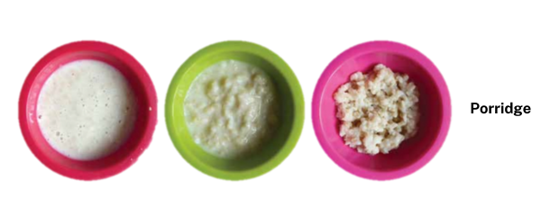 Porridge texture progression