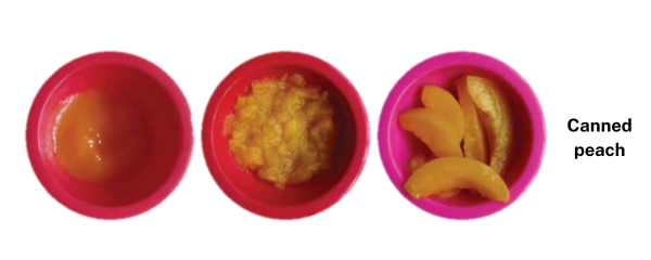 Canned peach texture progression