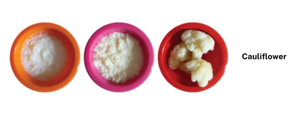 Cauliflower texture progression