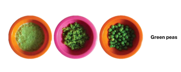 Green peas texture progression